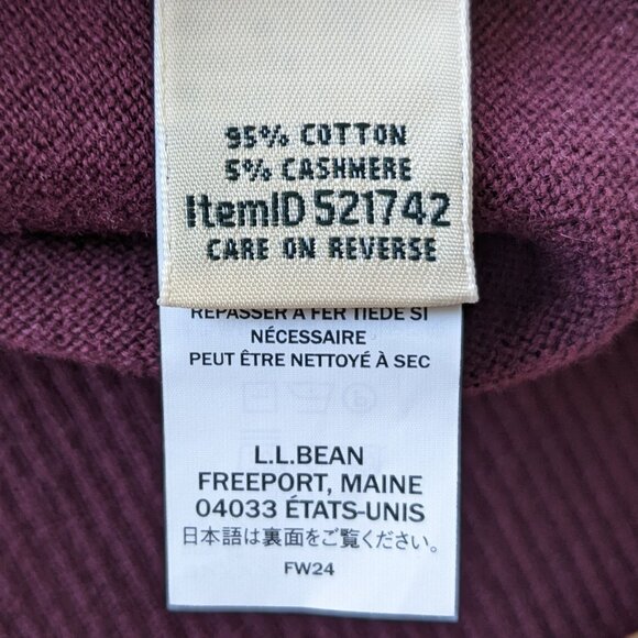 L.L. Bean cotton and cashmere purple sweater - Picture 5 of 11